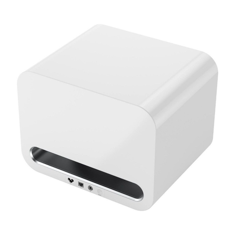 WiiM Sub Pro kompakt trådløs subwoofer, hvid