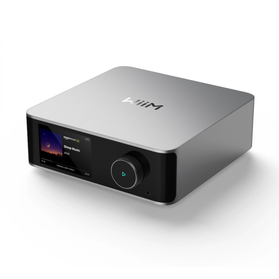 WiiM Ultra netværksafspiller med HDMI ARC, touchskærm & Chromecast, sølv