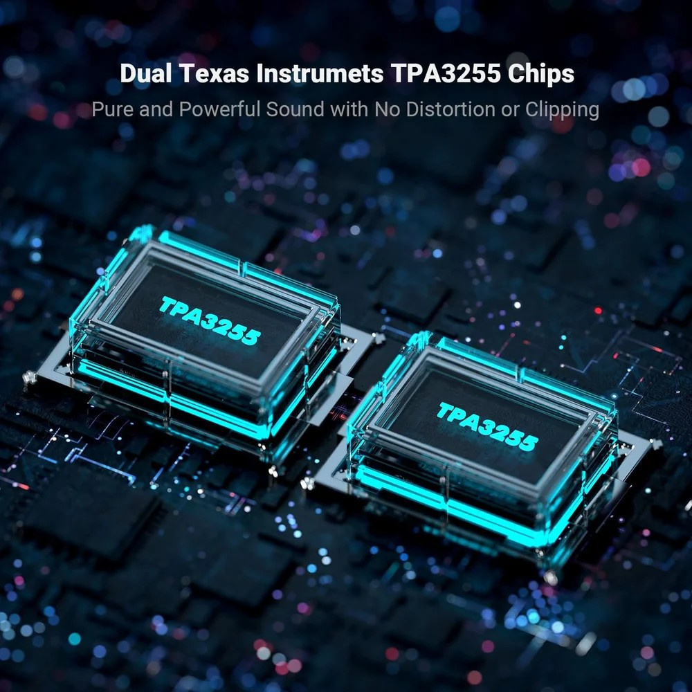 Fosi Audio BT30D, stereoforstærker med Bluetooth & 48V strømforsyning