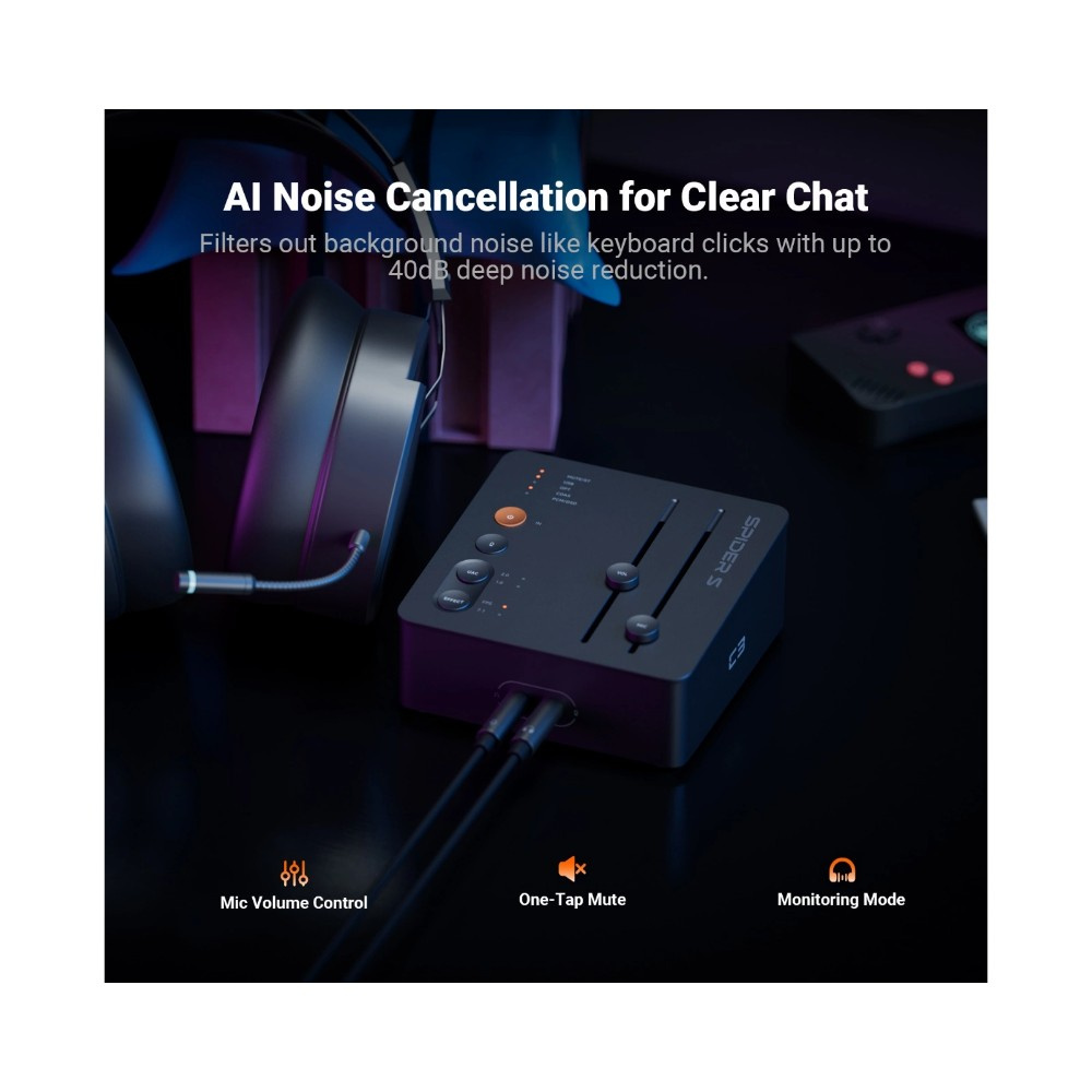 Fosi Audio C3 gaming-hovedtelefonforstærker med DAC