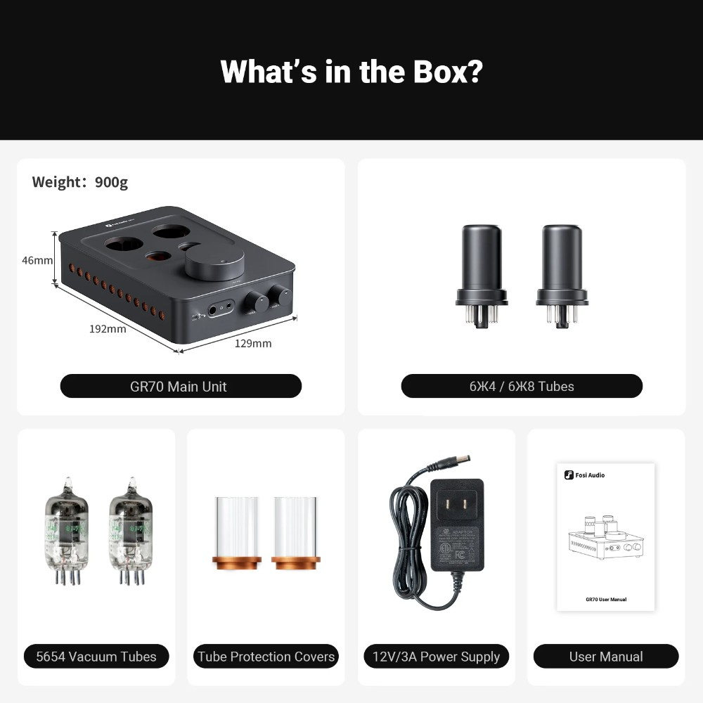 Fosi Audio GR70, hovedtelefonforstærker med rør