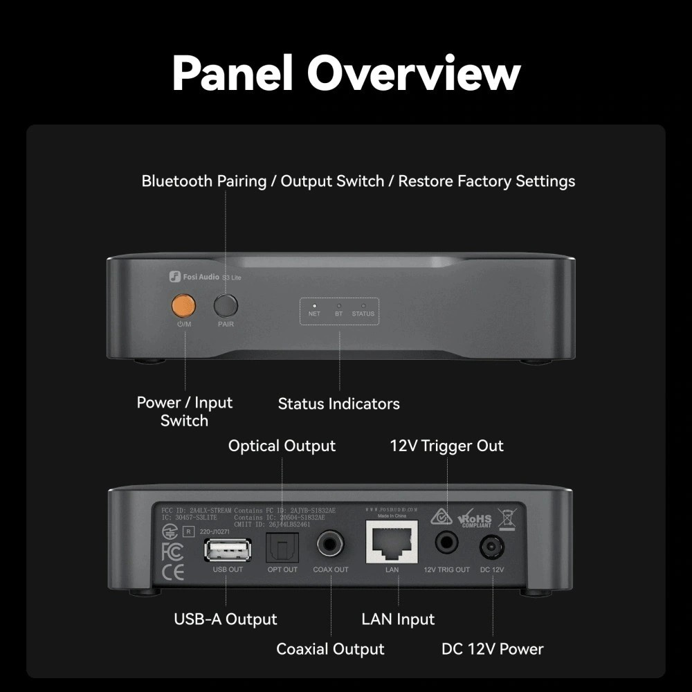 Fosi Audio S3 Lite netværksstreamer
