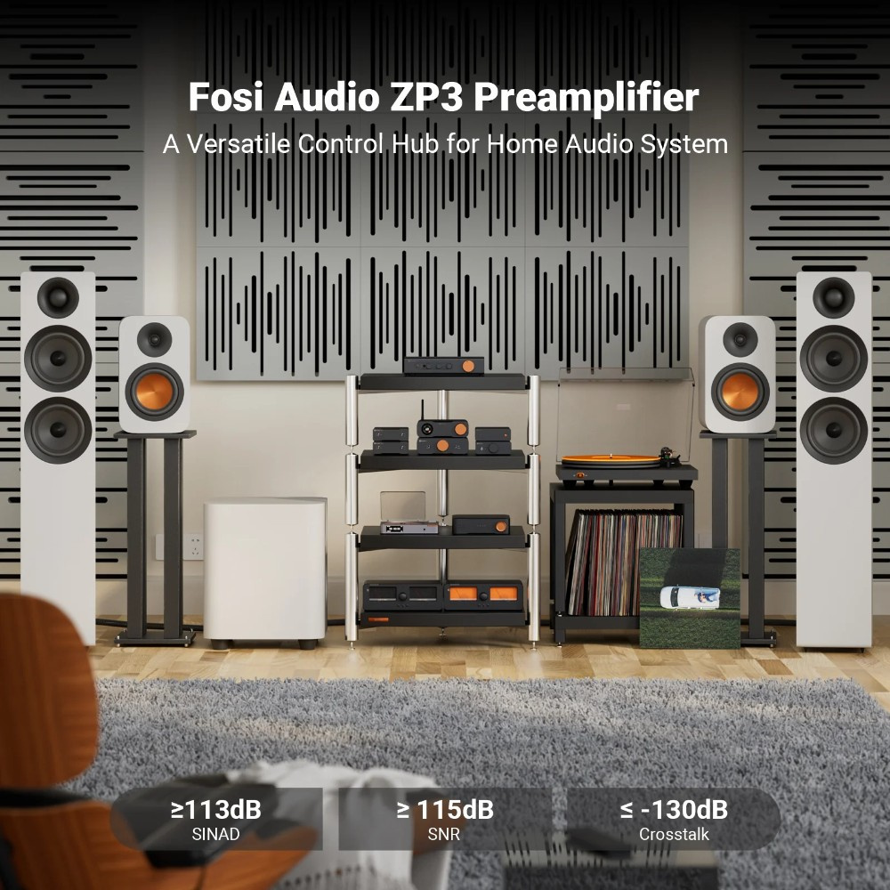 Fosi Audio ZP3 forforstærker med XLR