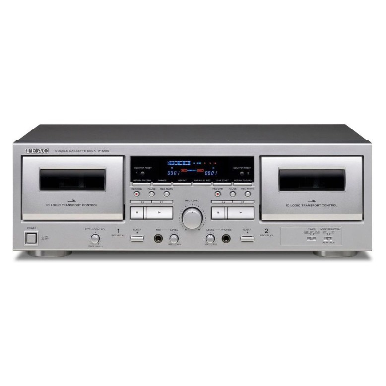 Teac W-1200 dobbelt kassettedeck med digitaliseringsfunktion, sølv