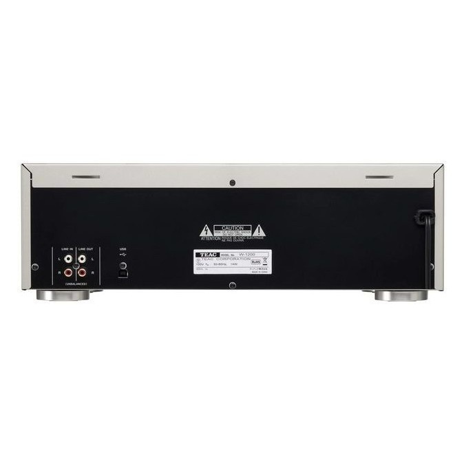 Teac W-1200 dobbelt kassettedeck med digitaliseringsfunktion, sølv