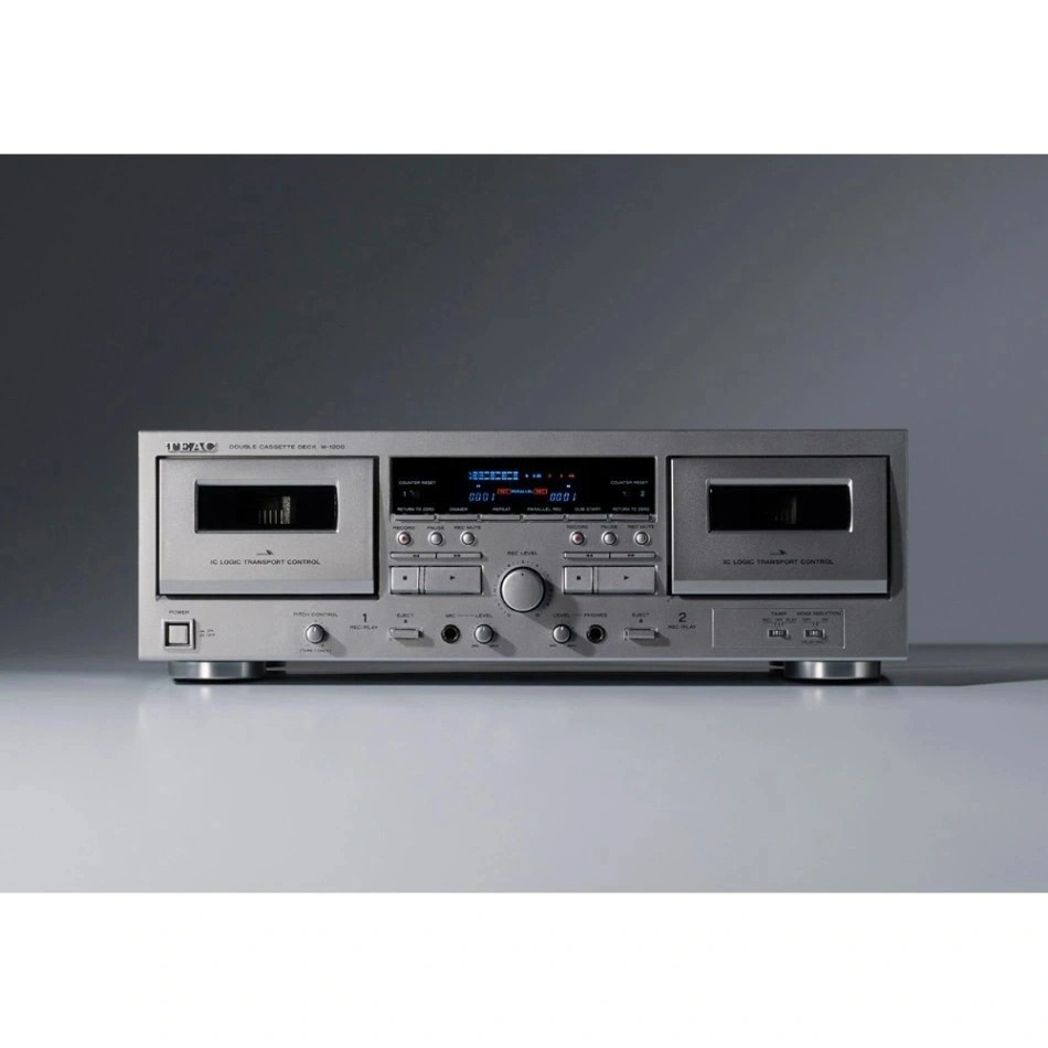 Teac W-1200 dobbelt kassettedeck med digitaliseringsfunktion, sølv