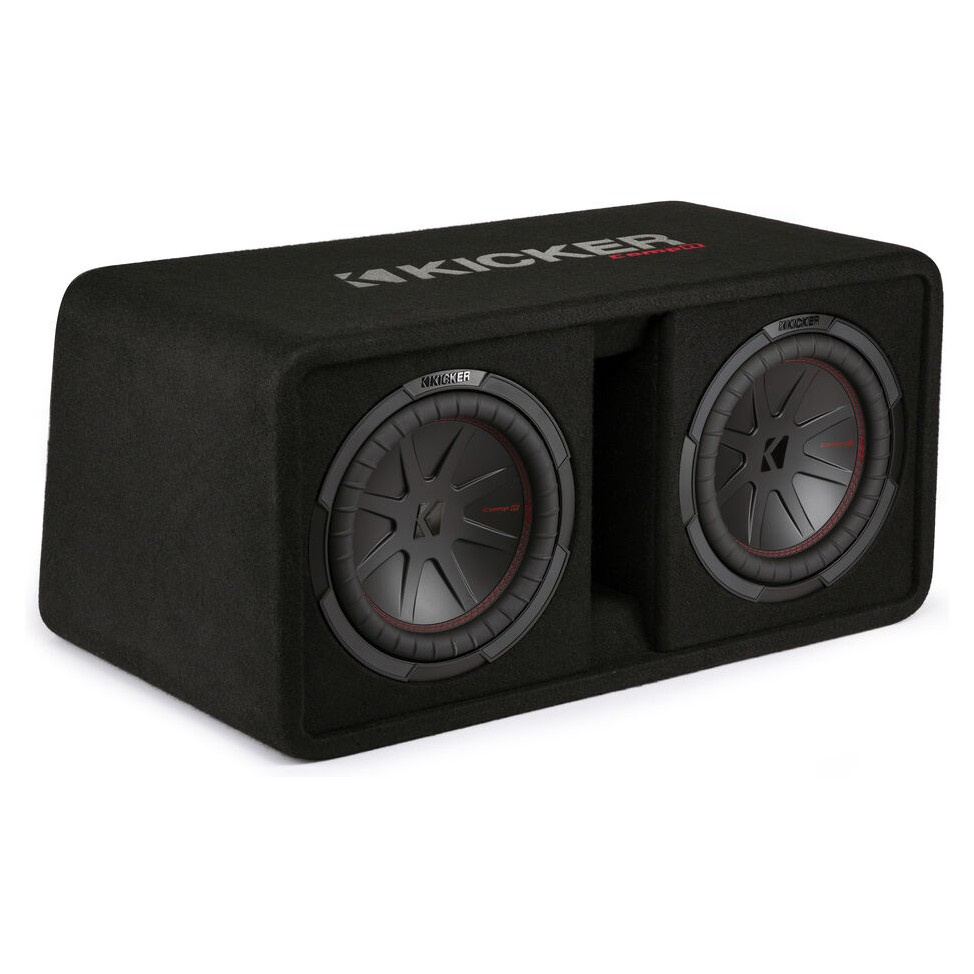 Kicker CompR DCWR102, 2 x 10 tommer baskasse, 2 ohm