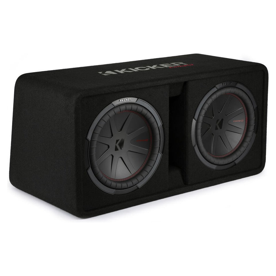 Kicker CompR DCWR122, 2 x 12 tommer baskasse, 2 ohm