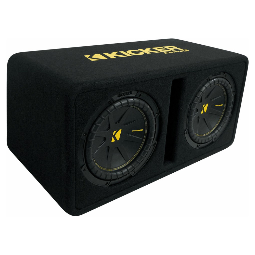 Kicker CompC DCWC102, basreflekskasse med 2x10-tommers subwoofere, 2 ohm