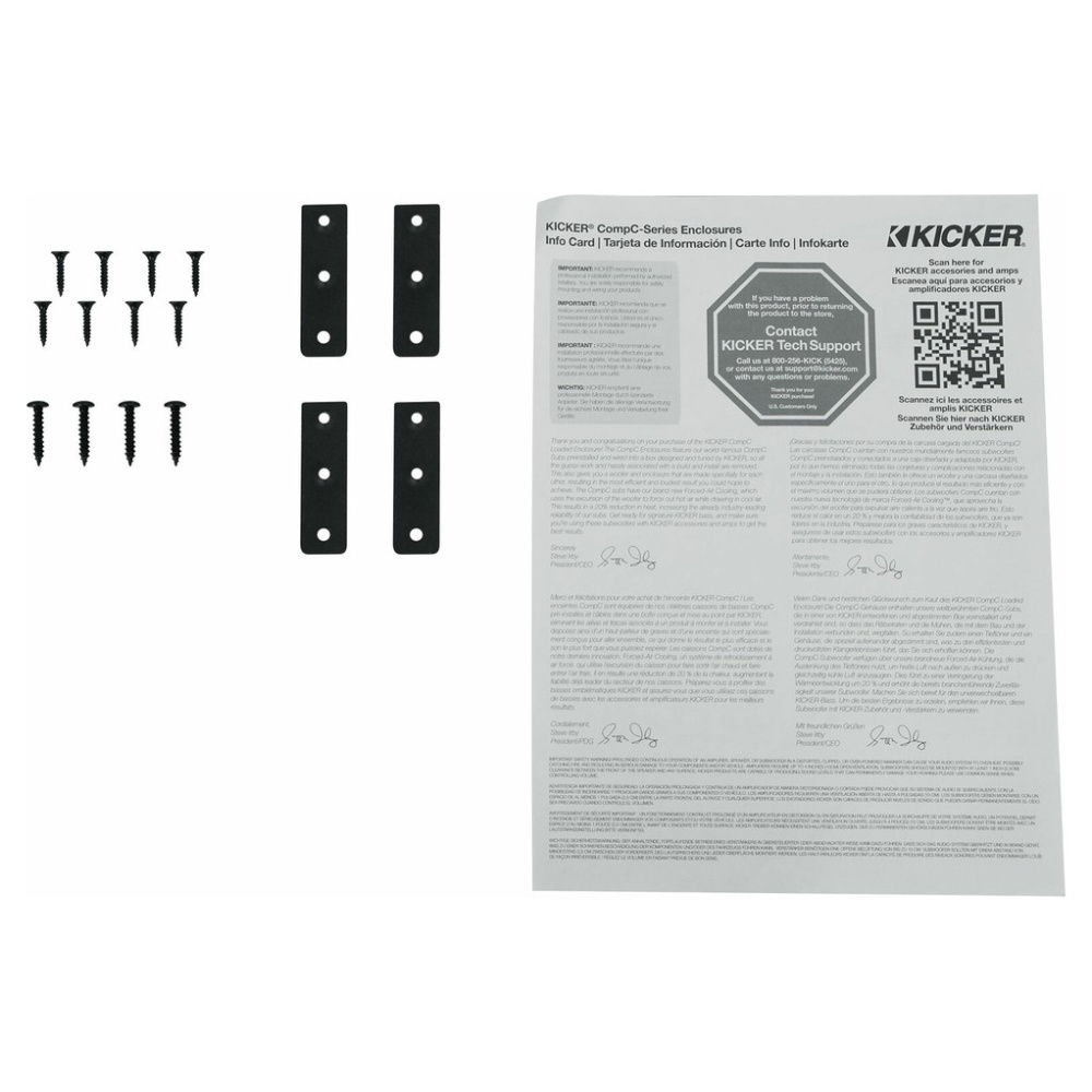 Kicker CompC DCWC122, basrefleksbasboks 2x12 tommer, 2 ohm