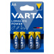 Varta Longlife Power AA, alkaliske batterier, 4 stk. Varta Longlife Power AA, alkaliske batterier, 4 stk.