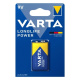 Varta Longlife Power 9V, alkalisk blokbatteri, 1 stk. Varta Longlife Power 9V, alkalisk blokbatteri, 1 stk.