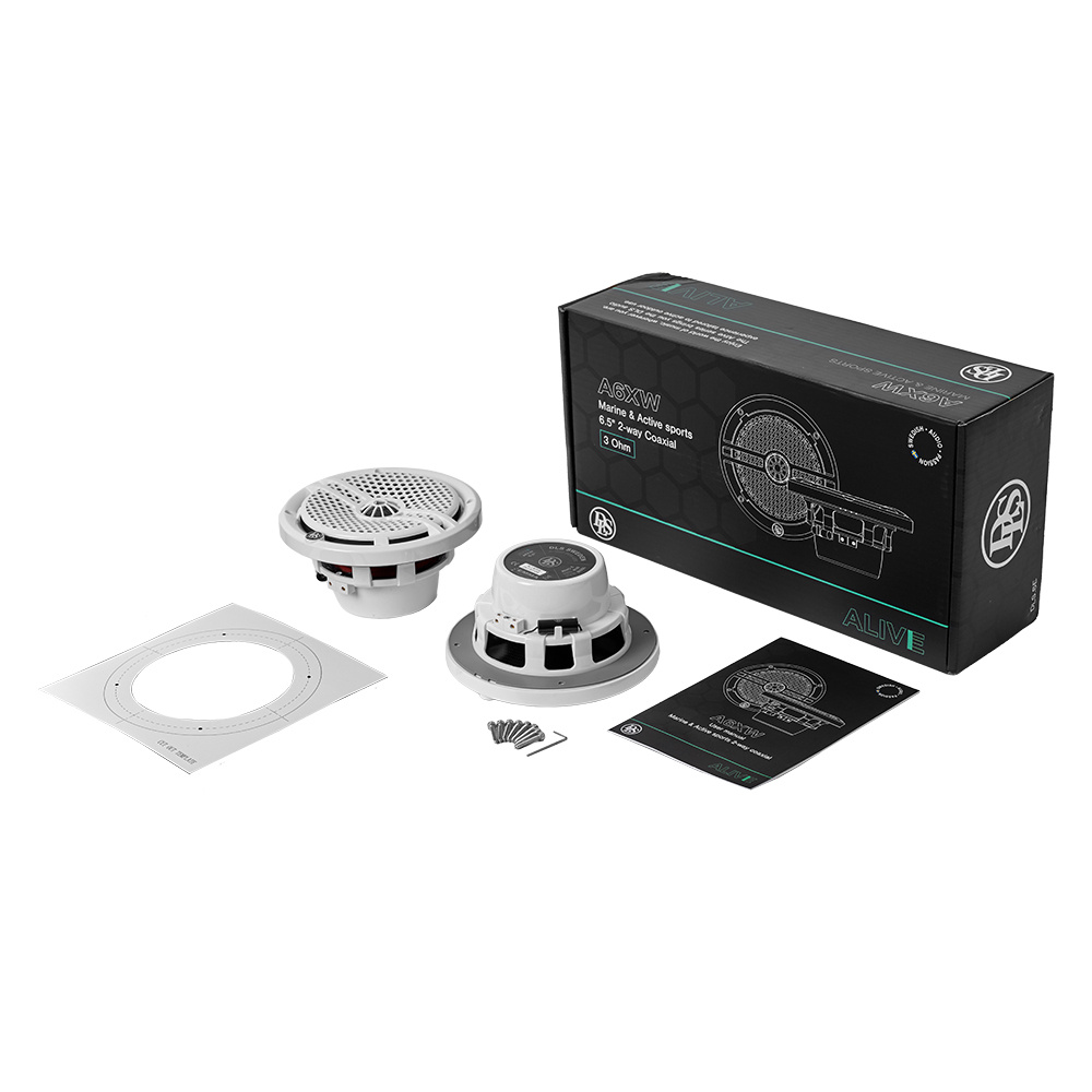 DLS Alive A6XW 6.5 tommers marine koaksialhøjttaler, hvid