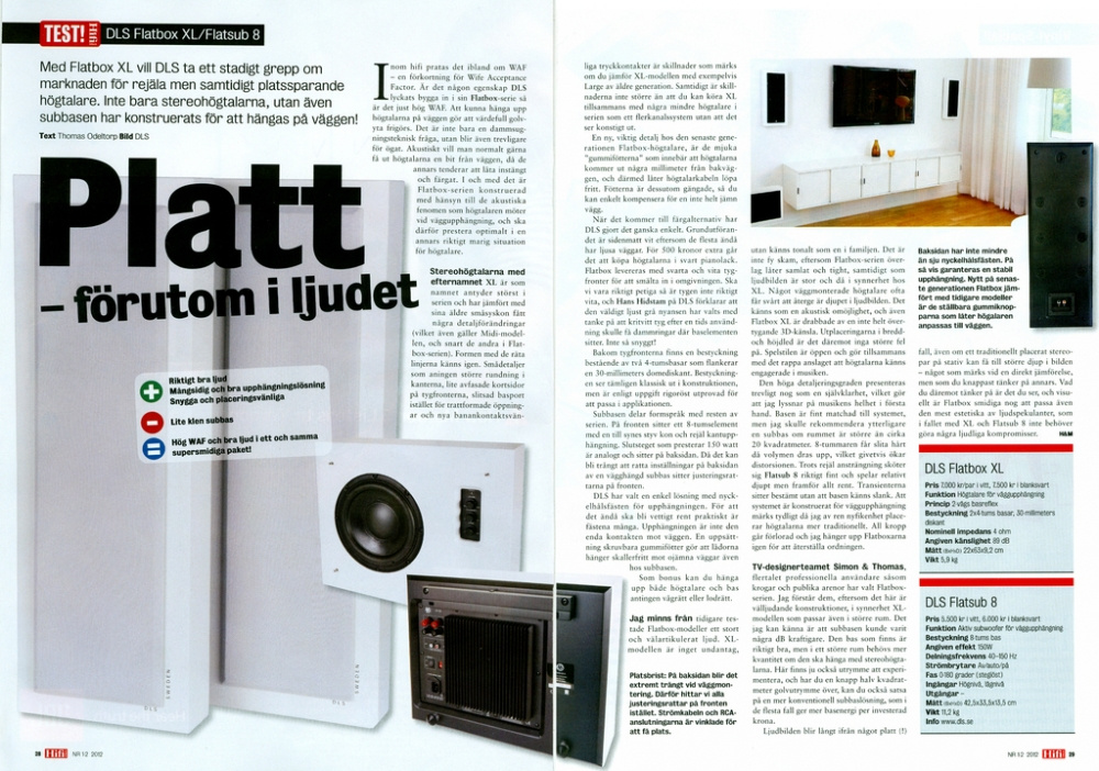 DLS Flatbox XL on-wall højttaler i mat hvid, stk