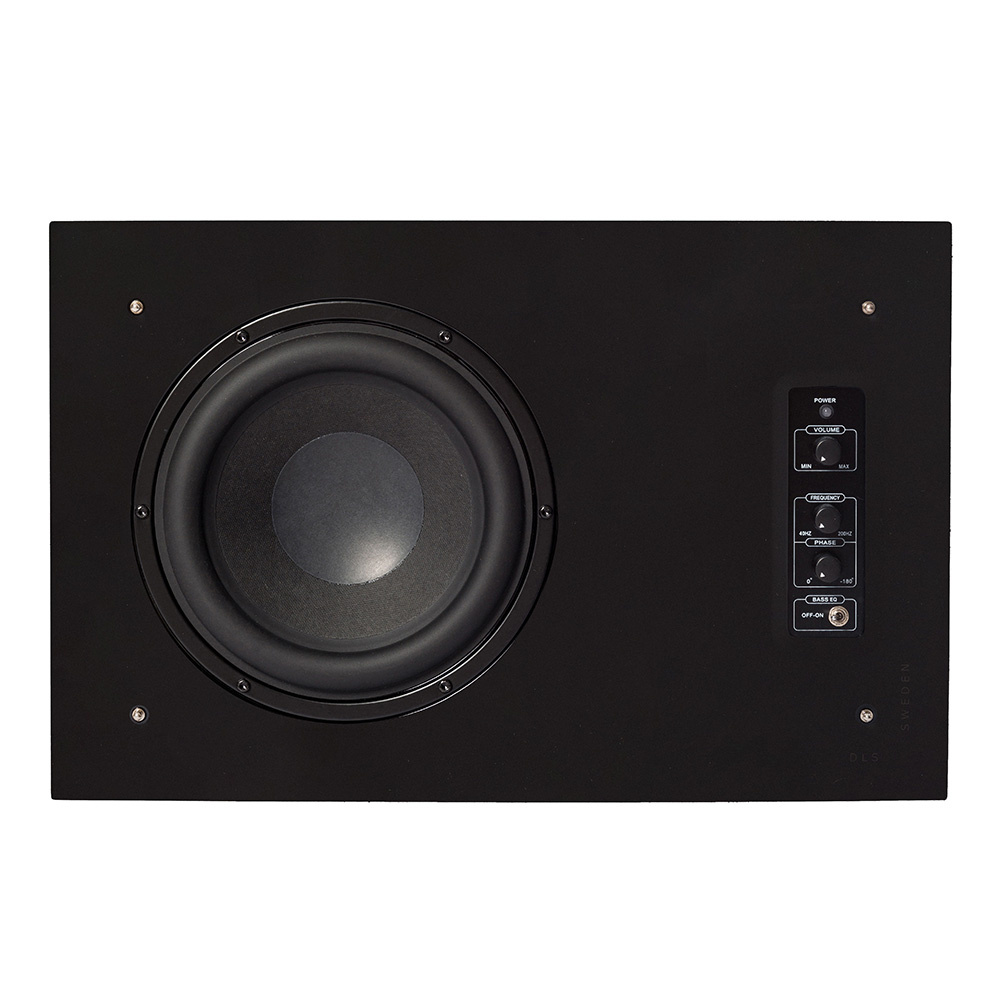 DLS Flatsub 8.2 væghængende aktiv subwoofer, mattsort