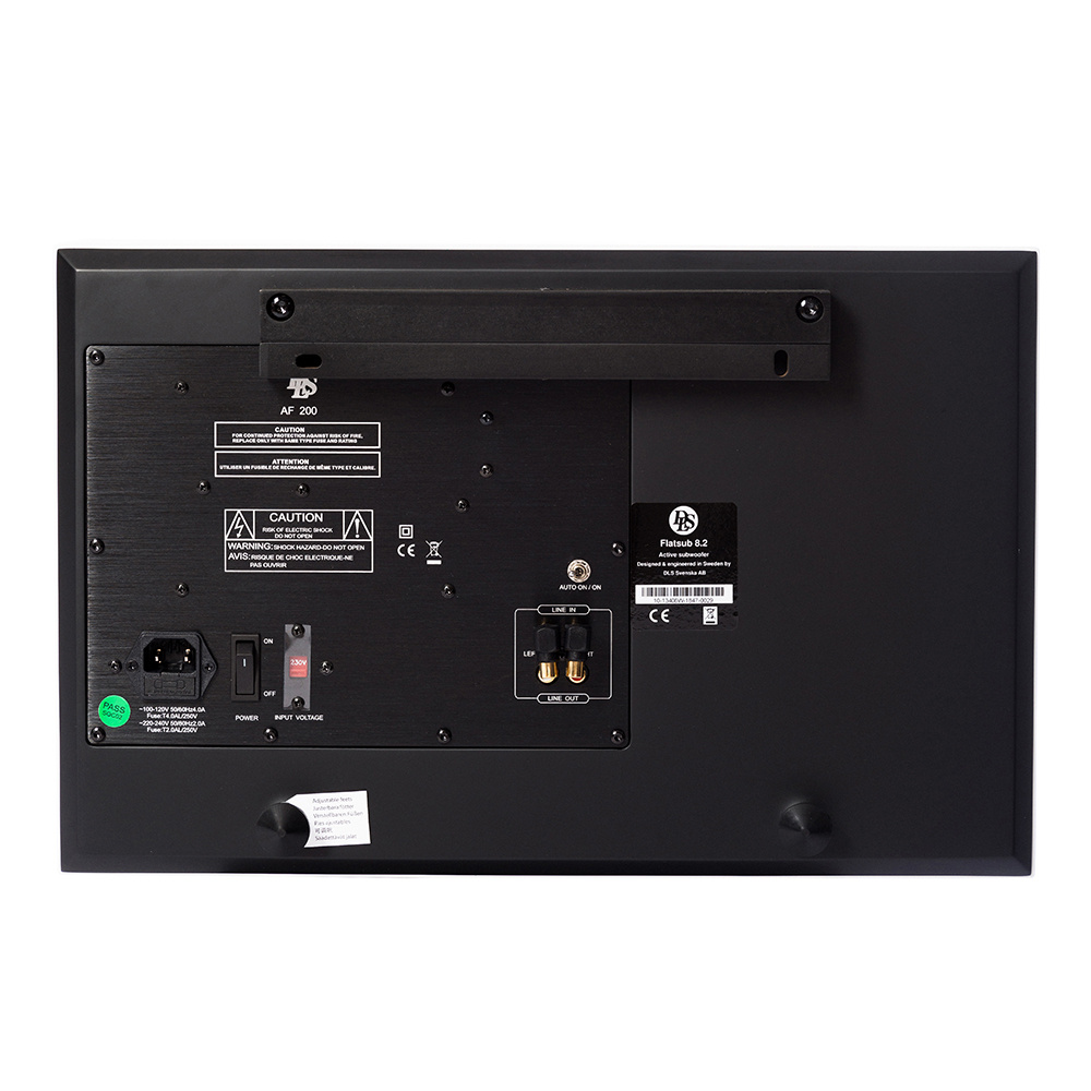 DLS Flatsub 8.2 væghængslet aktiv subwoofer, mat hvid