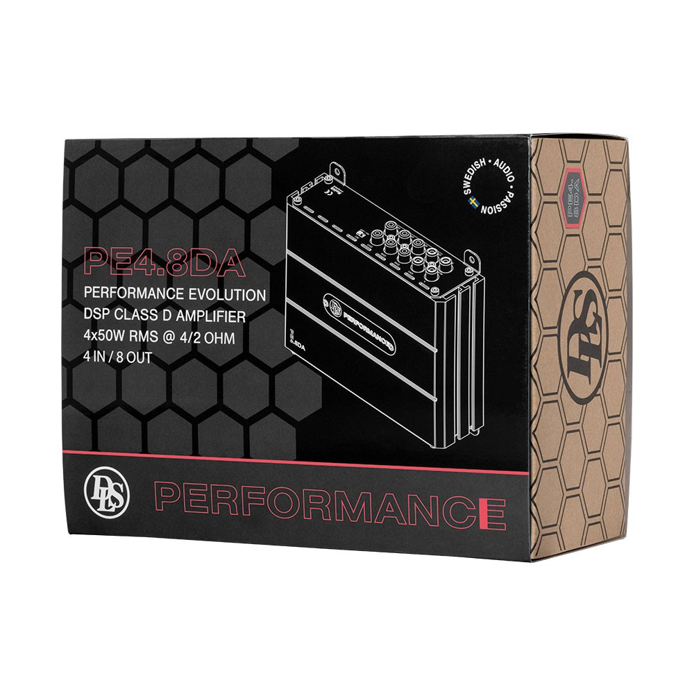 DLS PE4.8DA, 8-kanals DSP med indbygget forstærker og Bluetooth