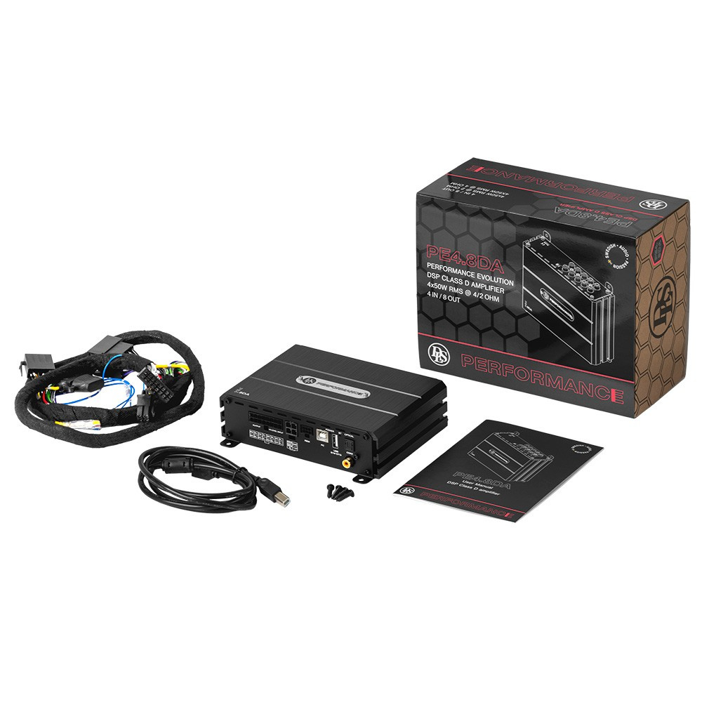 DLS PE4.8DA, 8-kanals DSP med indbygget forstærker og Bluetooth