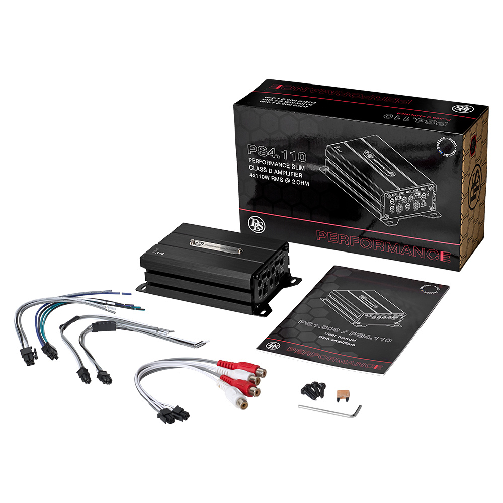 DLS Performance Slim PS4.110, kompakt firekanals forstærker