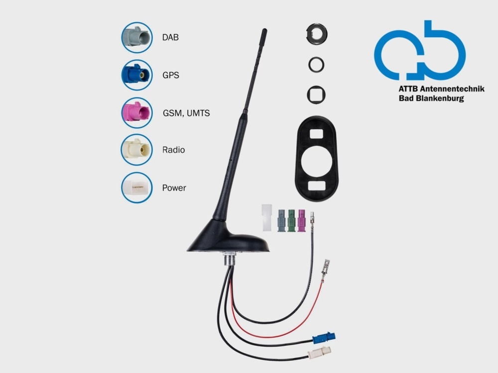 Tagantenne AM/FM DAB+ GPS DVB-T, aktiv