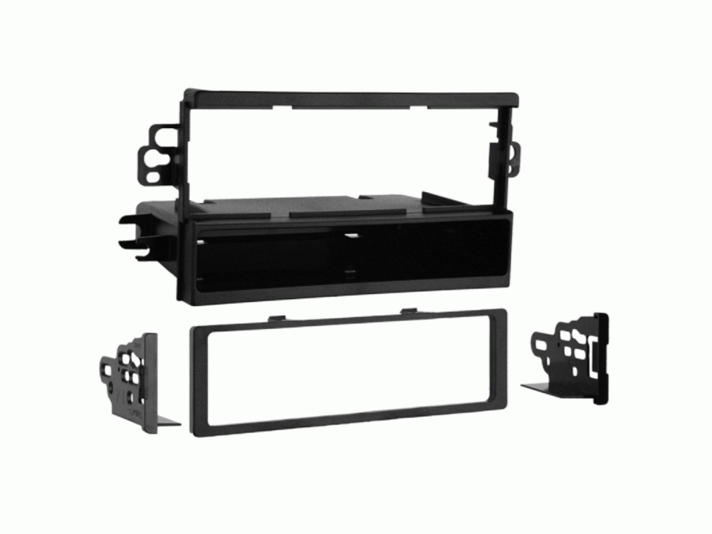 Monteringsramme 1-DIN med opbevaringsrum, sort