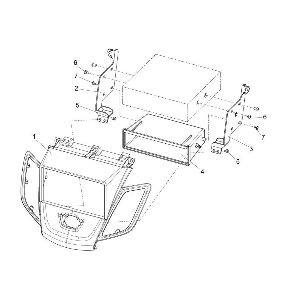 Monteringsramme 2-DIN Ford Fiesta, sort