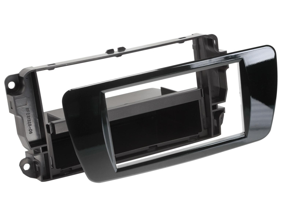 Monteringsramme 2-DIN med opbevaringsrum Seat Ibiza, piano sort