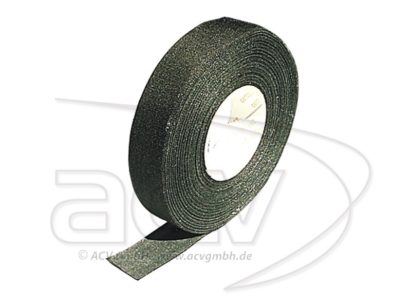 Tejp svart polyster/tyg 9mm 25m
