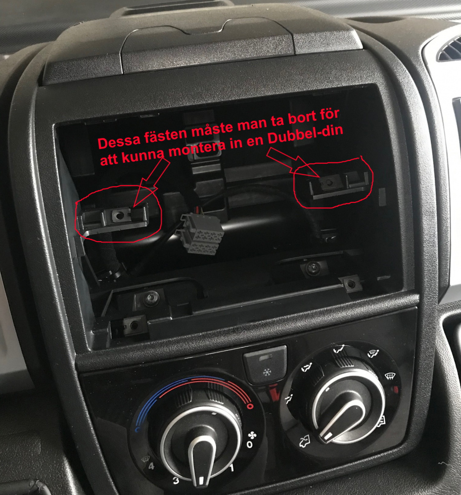 Monteringsramme 2-DIN Citroen/Fiat/Opel/Peugeot sort