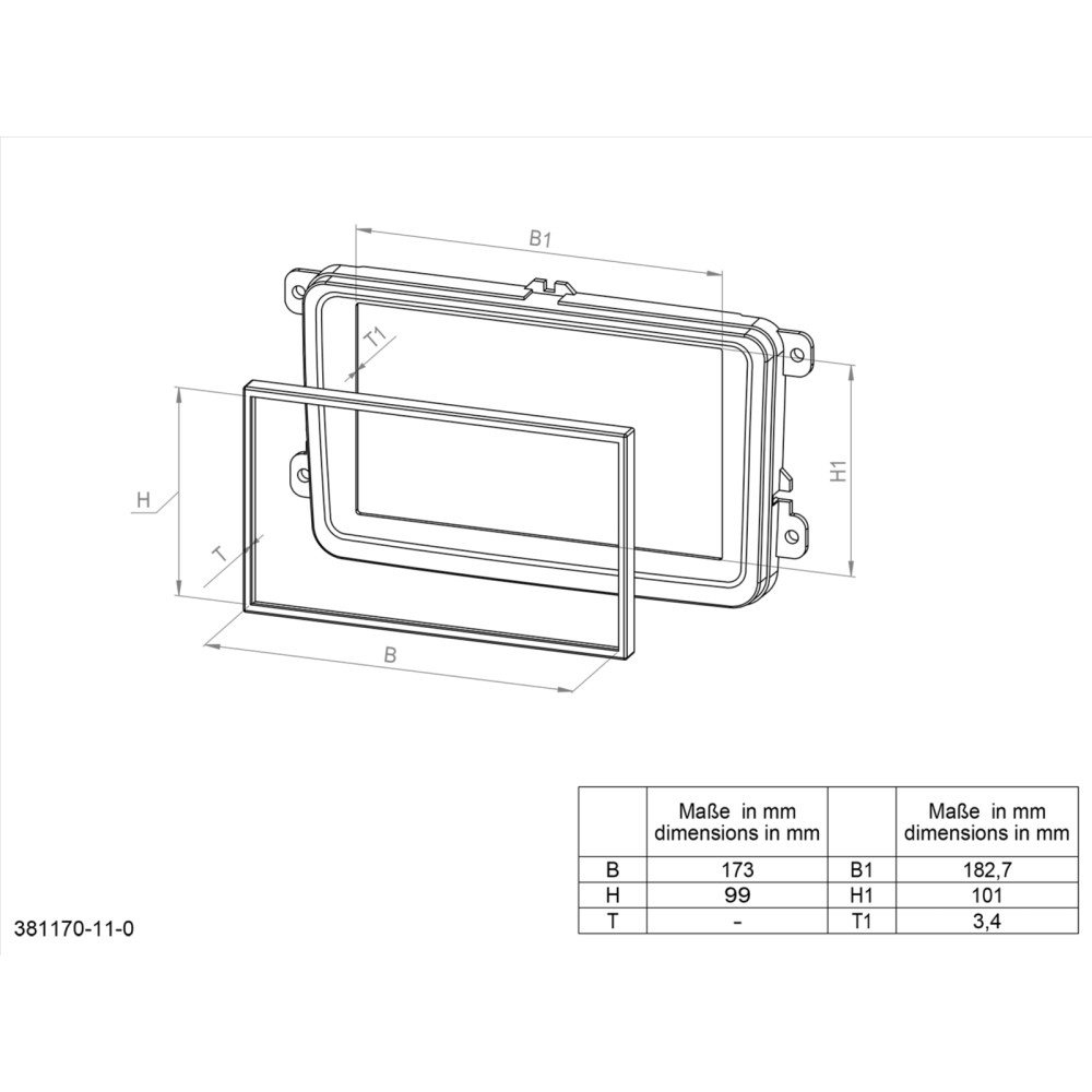 Monteringsram 1-din/2-din CX9 2007-2009