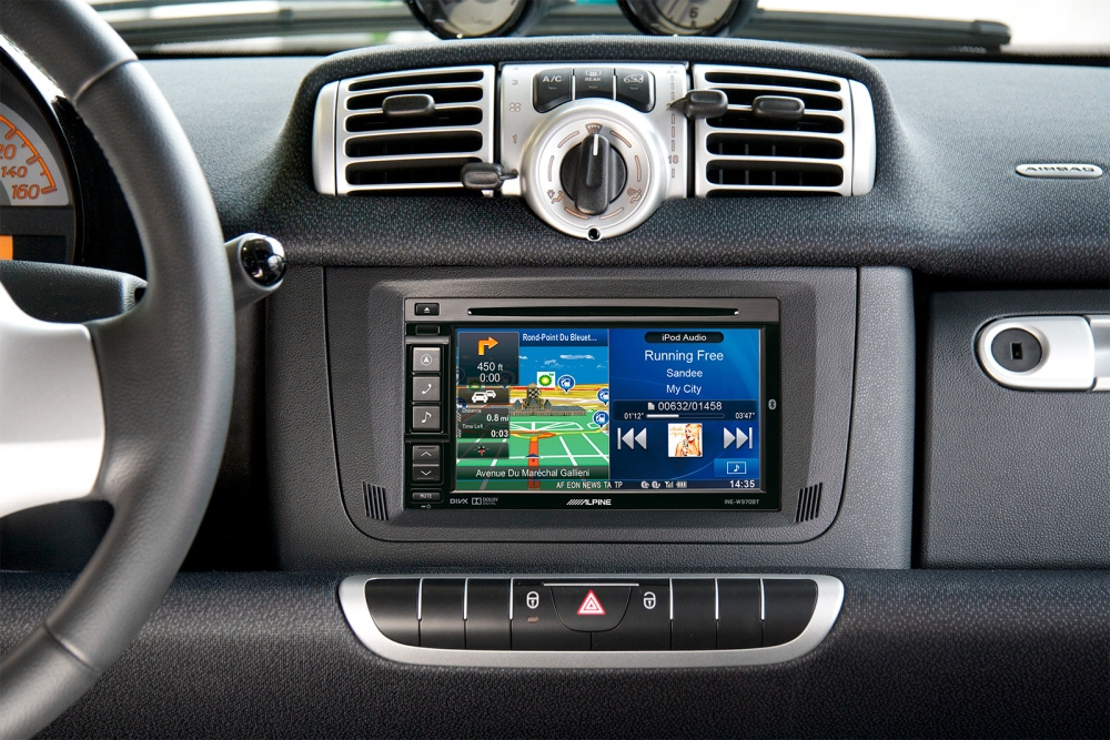 Monteringsramme 2-DIN Smart ForTwo 2010-2015, sort