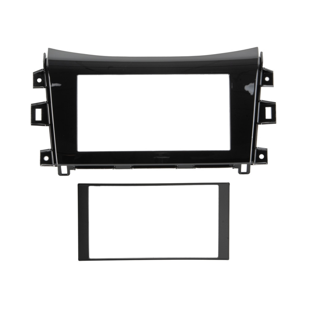 Monteringsramme 2-DIN Nissan/Renault, piano sort