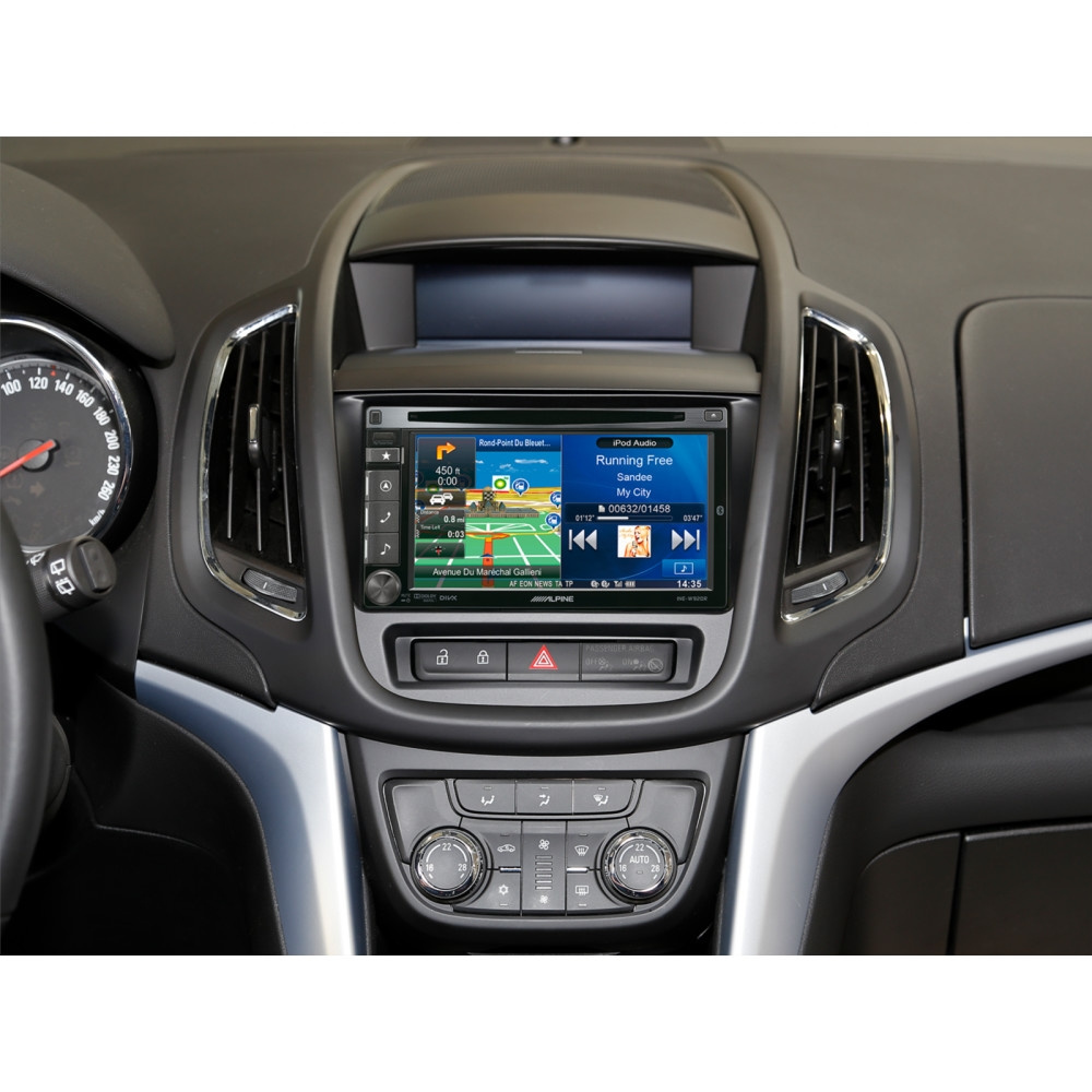 Monteringsramme 2-DIN Opel Zafira Tourer, jet sort