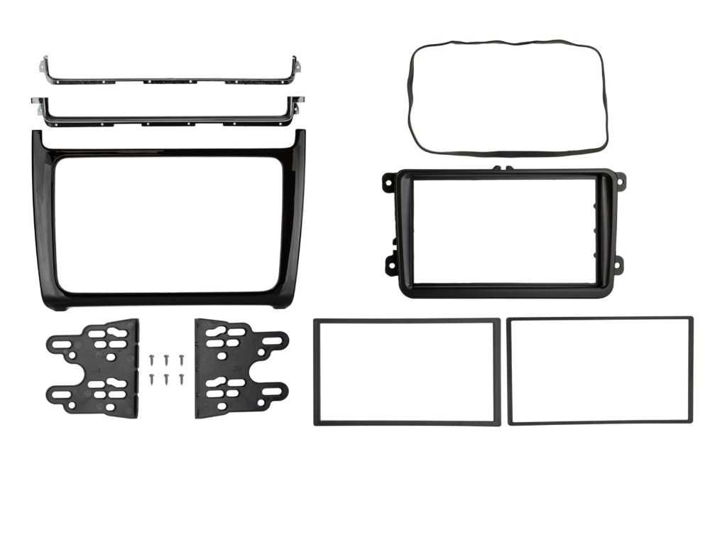 Monteringsramme 2-DIN VW Polo 2014-2017, piano sort