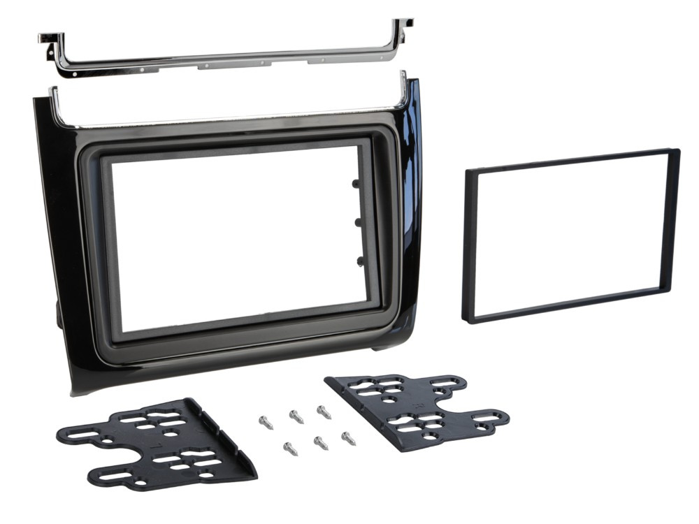 Monteringsramme 2-DIN VW Polo 2014-2017, piano sort