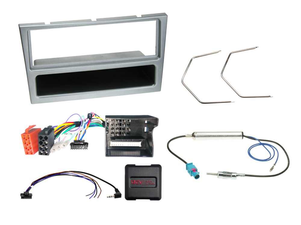 Installationssæt 1-DIN med opbevaringsrum Opel, sølv