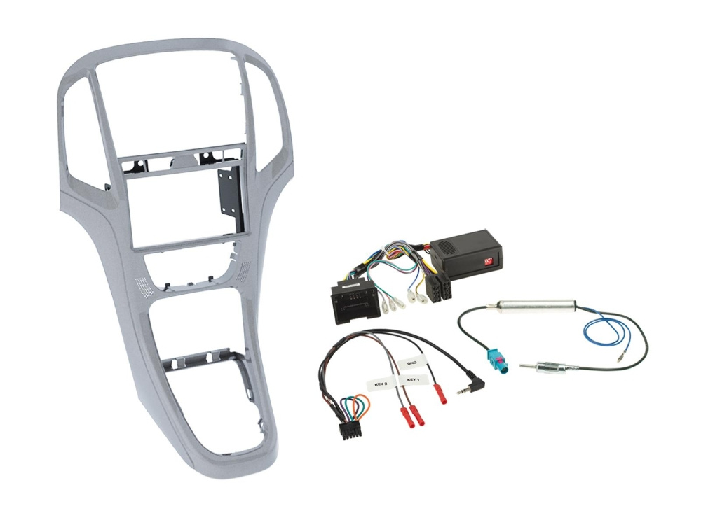 2-DIN Kit Opel Astra J 2009-2018, platinasilver