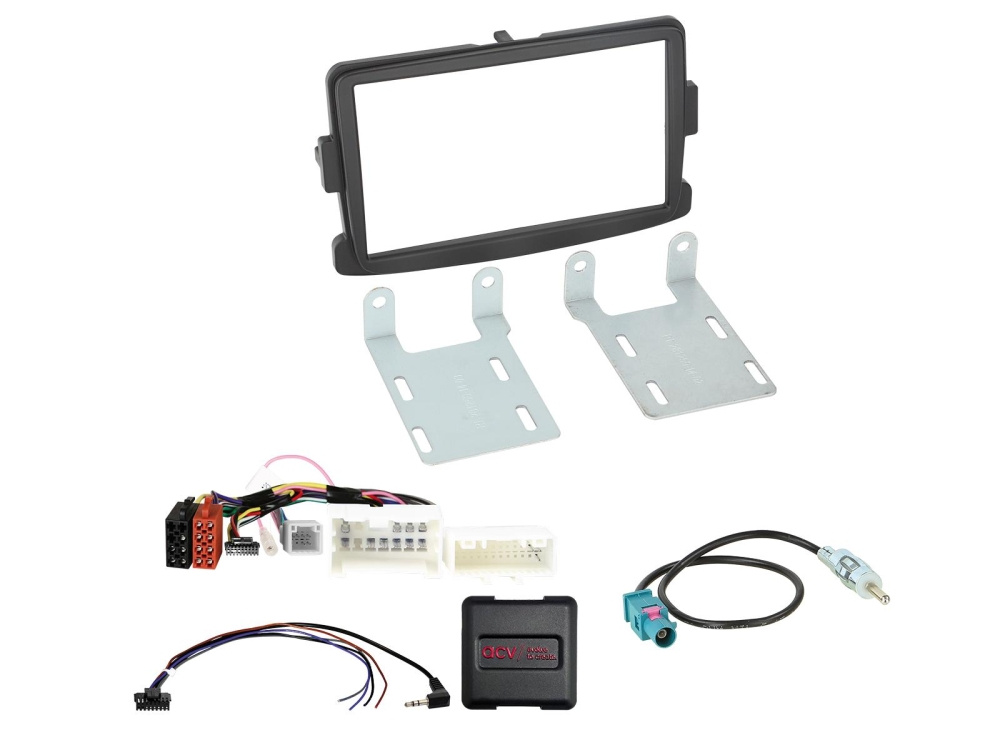 Installationssæt 2-DIN Dacia/Fiat/Nissan/Opel/Renault, sort