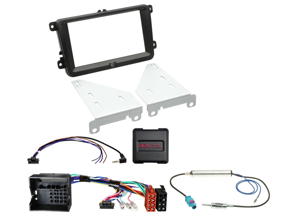 ACV Installationssæt 2-DIN Seat/Skoda/VW, sort