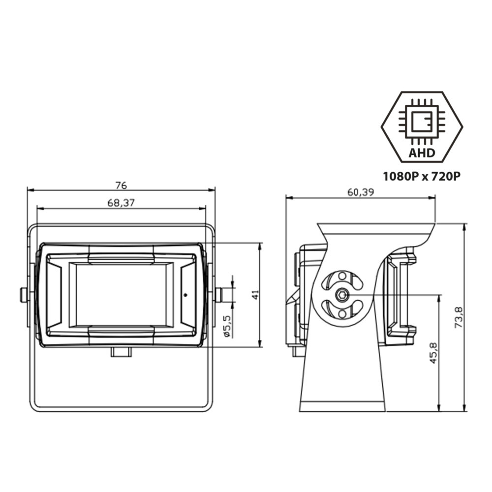 AHD Bagkamera 170° Transporter/Motorhome