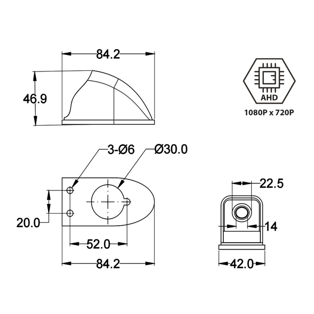 ACV Bakkamera AHD Transporter/Autocamper