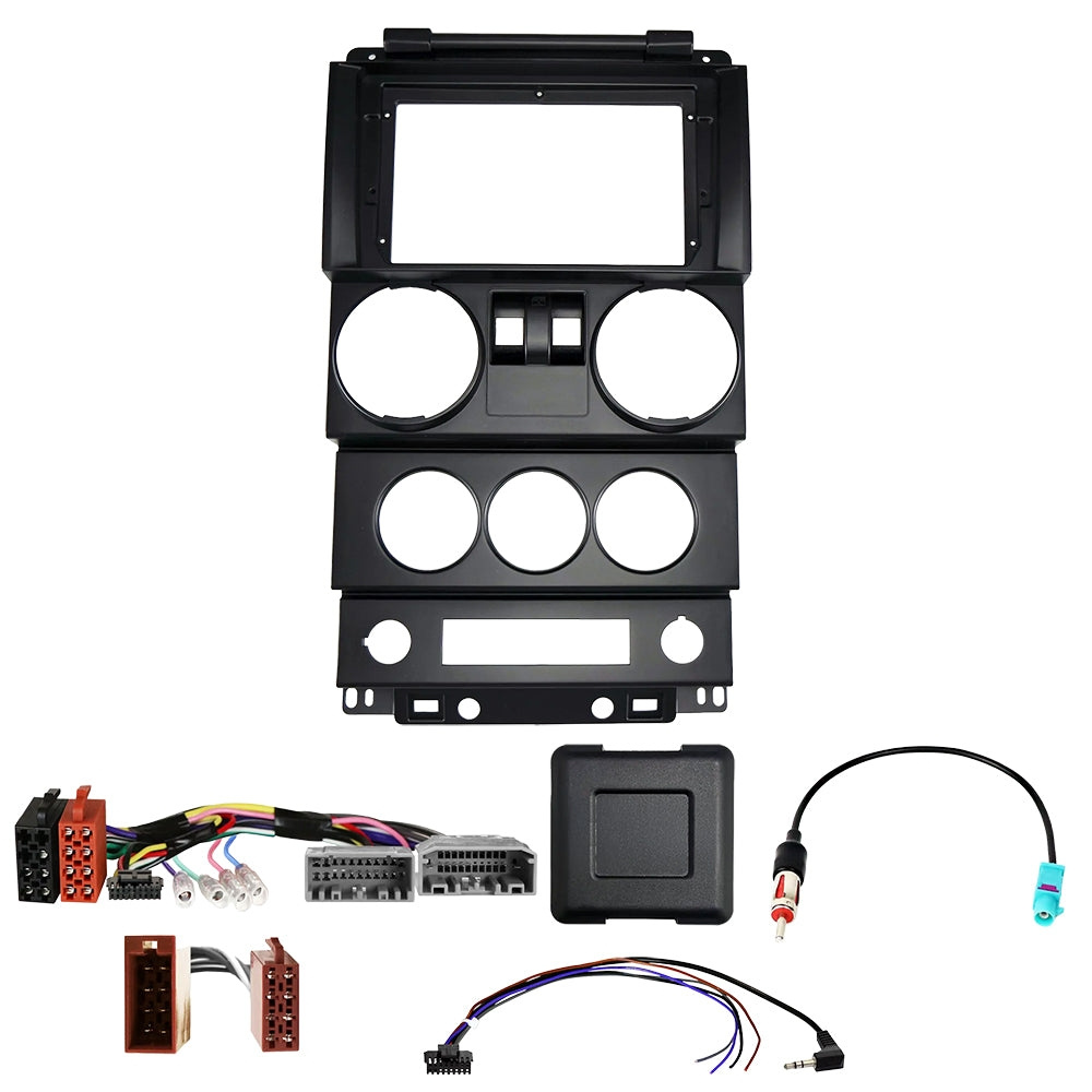 Auto-Connect installationskit til 9-tommers bilstereo, Jeep Wrangler 2-dørs 2007-2010