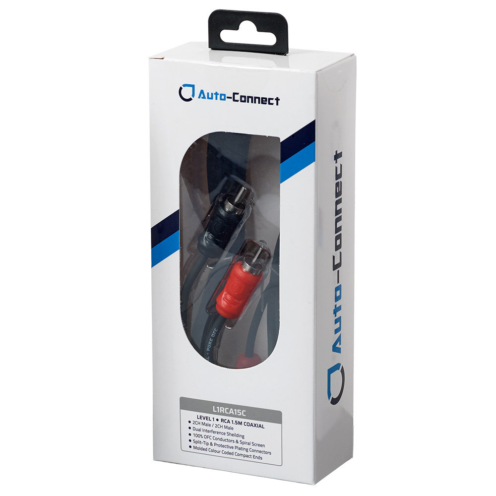 Auto-Connect koaksial lavniveau kabel 1.5 meter, Level 1