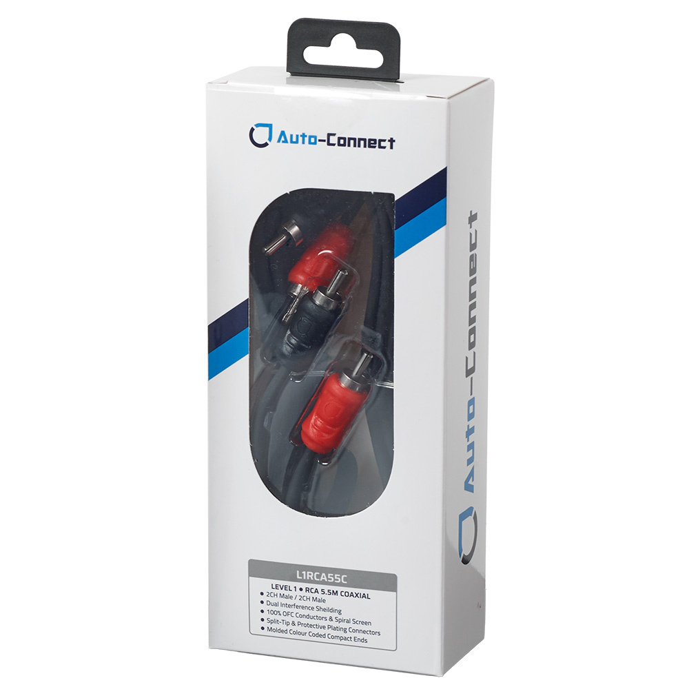 Auto-Connect koaksial lavniveau kabel 5.5 meter, Level 1
