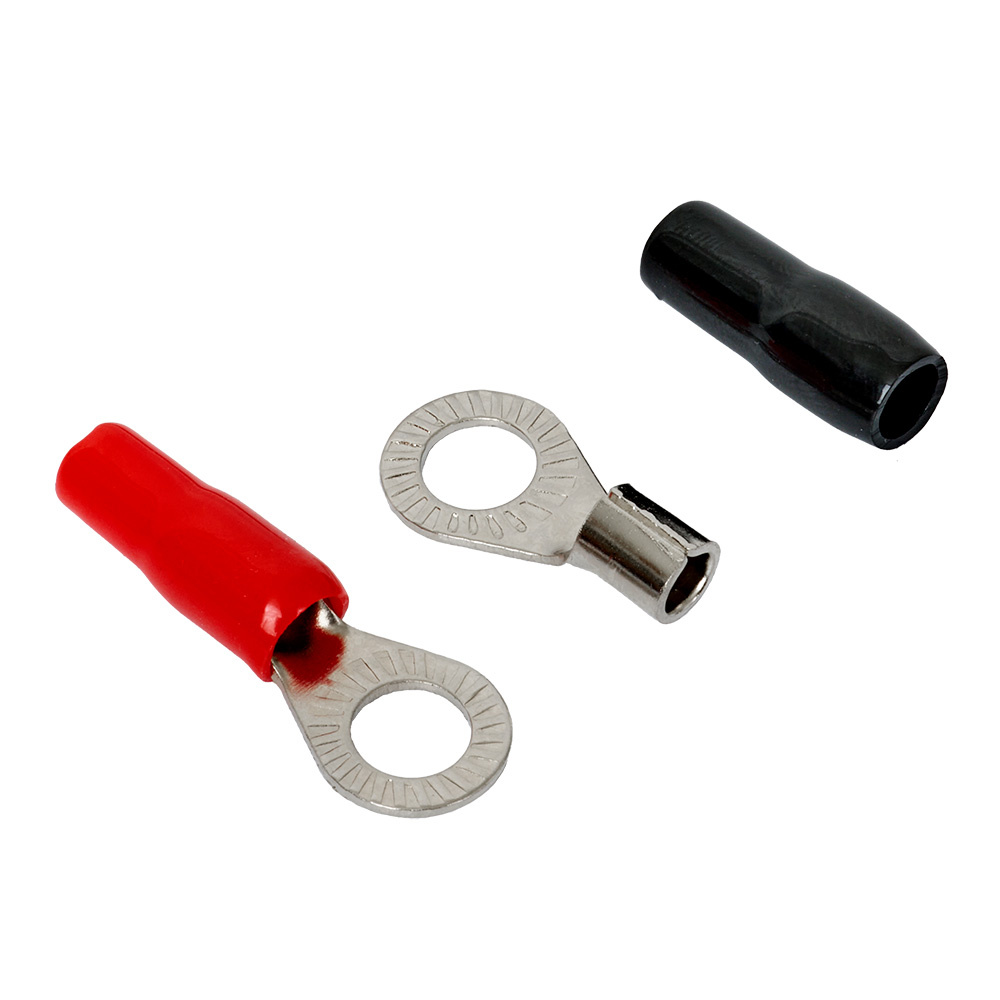 Auto-Connect rød og sort ringkabelsko M8, 10 mm²