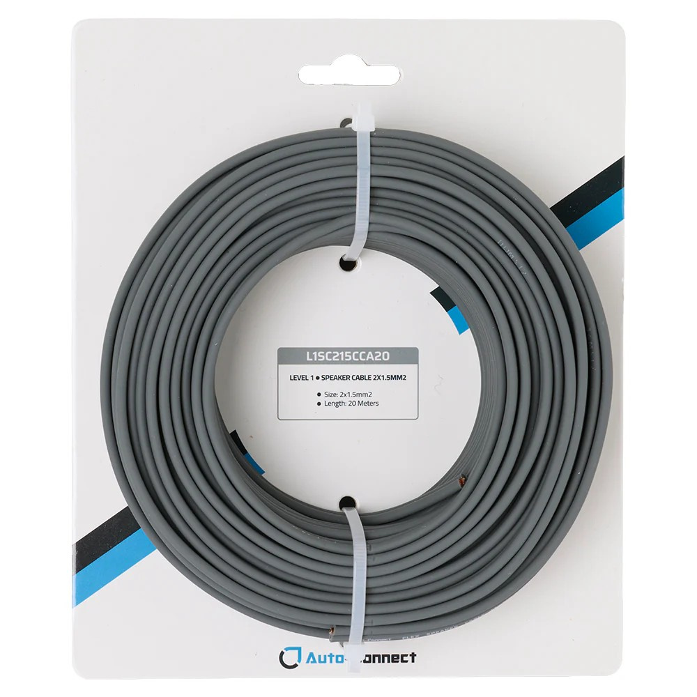 Auto-Connect CCA-højttalerkabel 2x1,5 mm², 20 meter