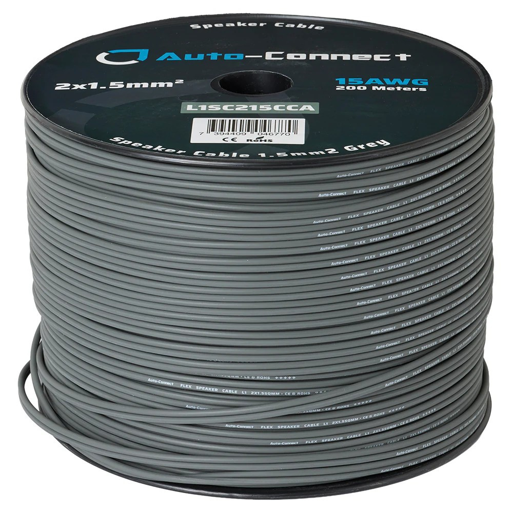 Auto-Connect CCA-højttalerkabel 2x1,5 mm², løbende meter