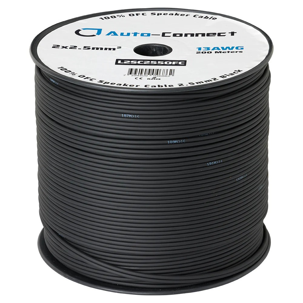 Auto-Connect OFC-højttalerkabel 2x2.5 mm², løbende meter