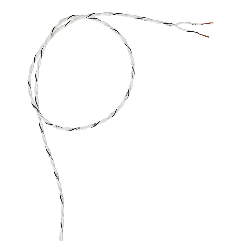 Auto-Connect tvunnet OFC-højttalerkabel 2x0.5 mm², hvid, løbende meter