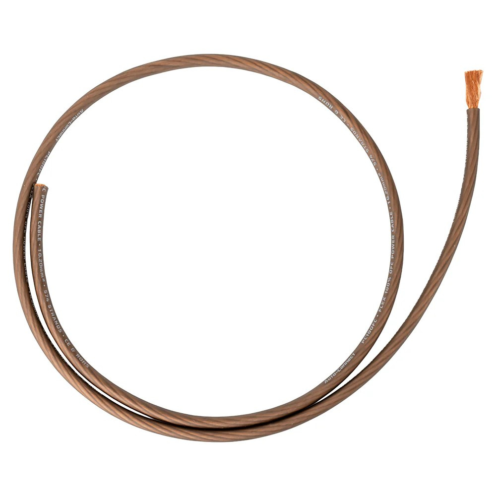 Auto-Connect sort strømkabel OFC 10.2mm², metervare